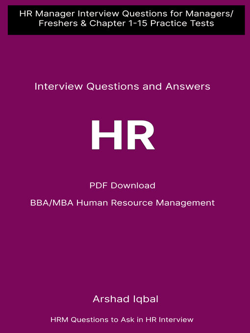 Title details for Human Resource Management HRM Important Questions and Answers PDF by Arshad Iqbal - Available